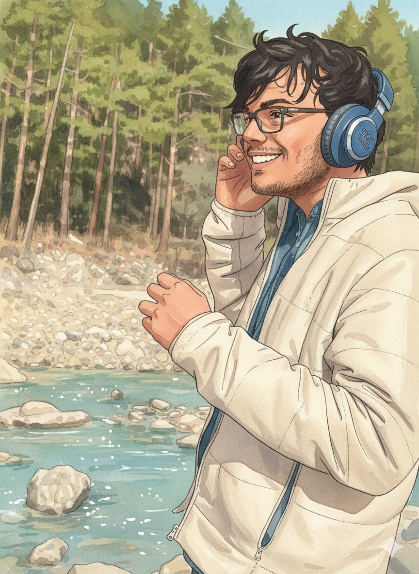 Watercolor illustration of Venkatesh, sketched by AI